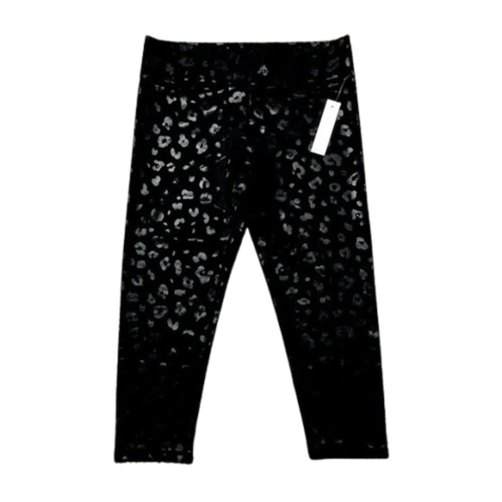 Terez ✦ Black Foil Leopard Print Leggings (L)